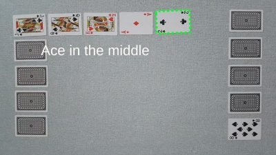 Example of a valid move in our original two player card game Chain - ace in the middle