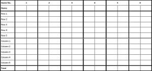 Scoresheet for Sudoku Poker, one of our original two player card games